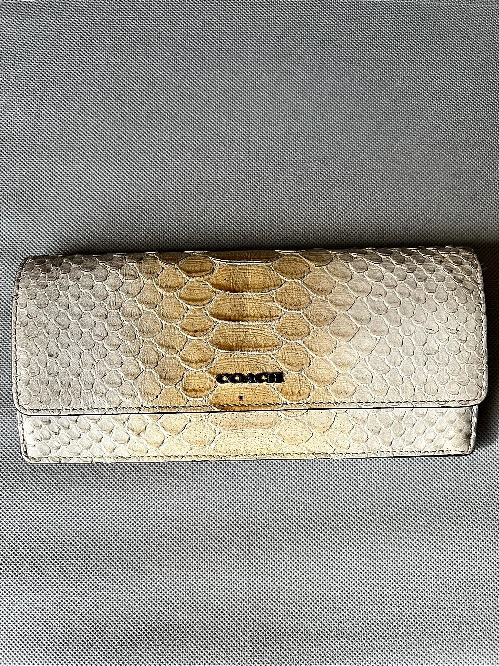 Vintage Coach Python Beige Wallet